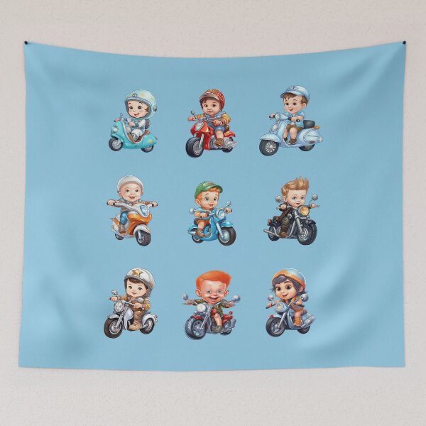 Item preview, Baby Boys Riding a Motorcycle (set 2) designed and sold by TheTrendsDesk.