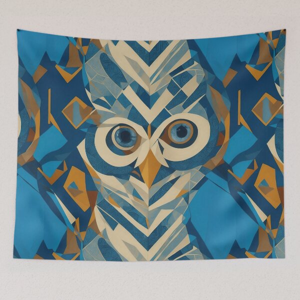 Item preview, Geometric owl, Bauhaus painting designed and sold by CoolPixels.