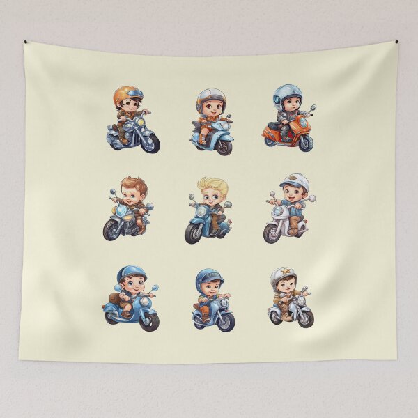 Item preview, Baby Boys Riding a Motorcycle (set1) designed and sold by TheTrendsDesk.