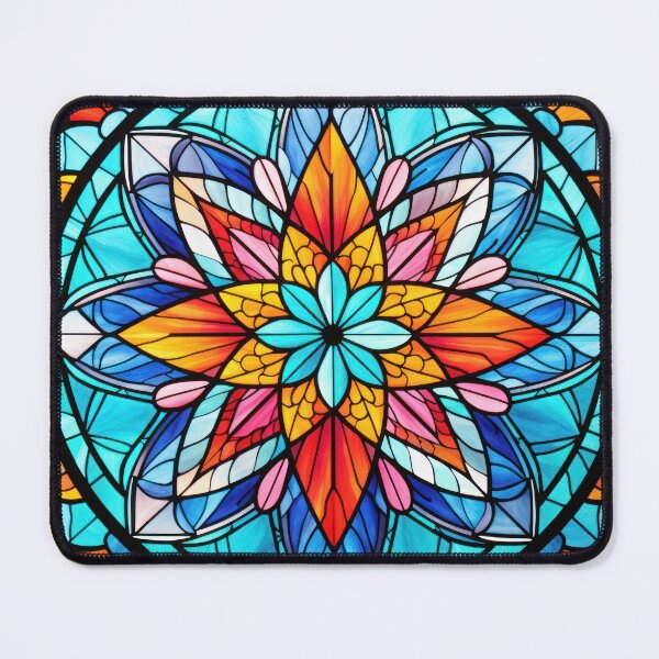 Item preview, Turquoise Stained Glass Mandala designed and sold by MothFluffStore.