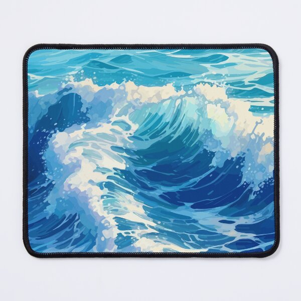 Item preview, Patrón de olas del océano azul tranquilo designed and sold by Aesthetic Art.
