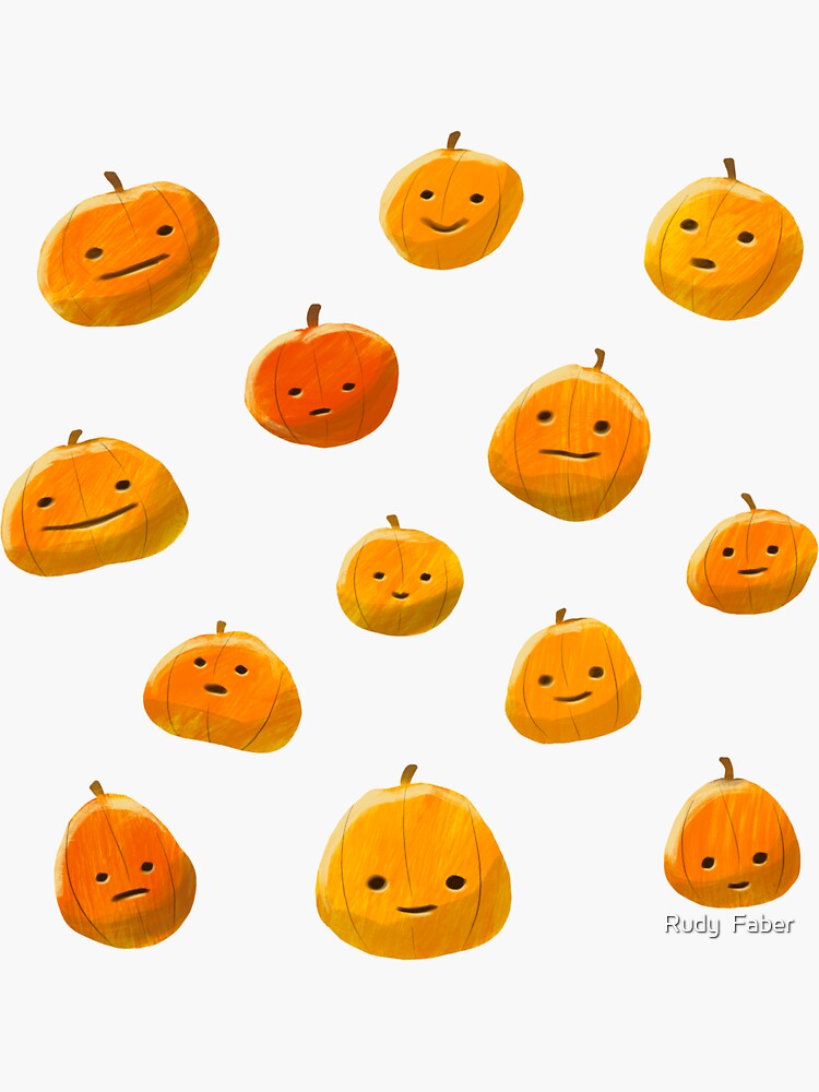 Thumbnail 3 of 3, Sticker, Cute Pumpkins | Happy Halloween pack designed and sold by Rudy Faber.