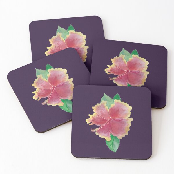 Item preview, Blackcurrant Tequila Sunrise Hibiscus Flower Water Colour Painting designed and sold by Pieretto.