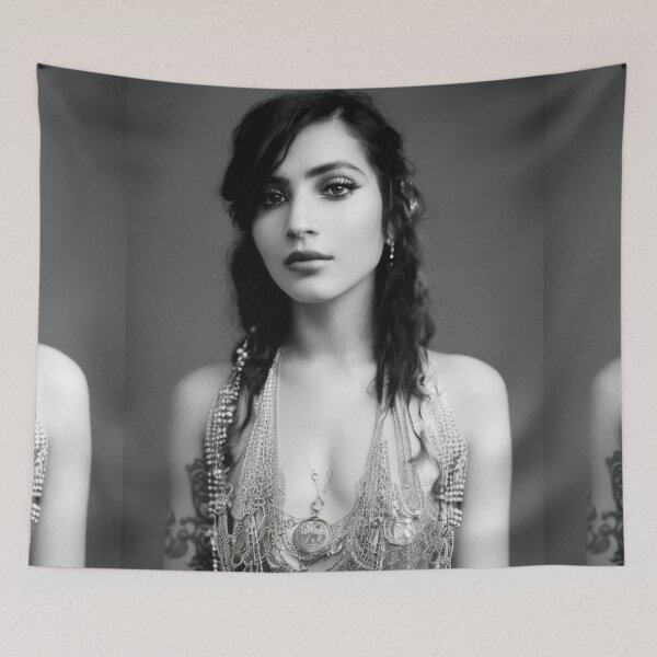 Item preview, Black & White Photograph portrait of a Beautiful Girl with Jewellry and Tattoos designed and sold by KALEIDOSCOPE UK.