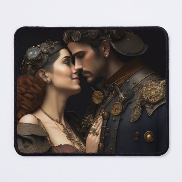 Item preview, Dark Portrait of a Couple of Pre-Raphaelite Lovers Embracing with Steampunk Detail designed and sold by KALEIDOSCOPE UK.