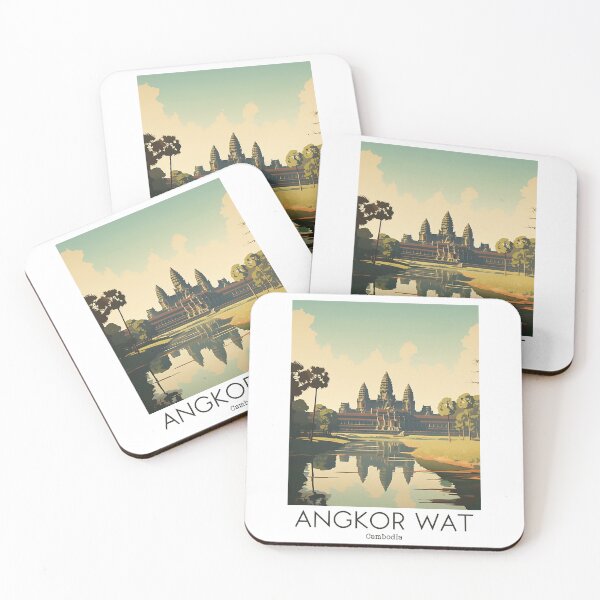 Item preview, A Vintage Travel Illustration of Angkor Wat - Cambodia designed and sold by GoodOldVintage.