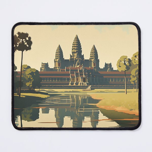 Item preview, A Vintage Travel Illustration of Angkor Wat - Cambodia designed and sold by GoodOldVintage.