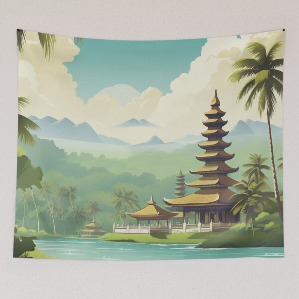 Item preview, A Vintage Travel Illustration of Bali - Indonesia designed and sold by GoodOldVintage.