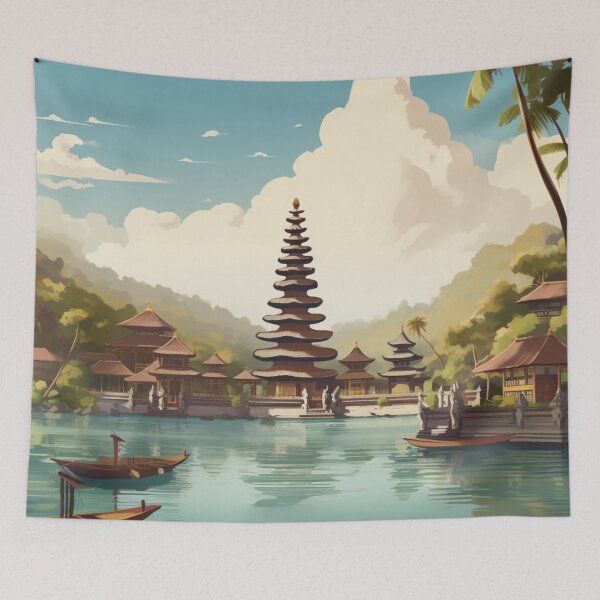 Item preview, A Vintage Travel Illustration of Bali - Indonesia designed and sold by GoodOldVintage.