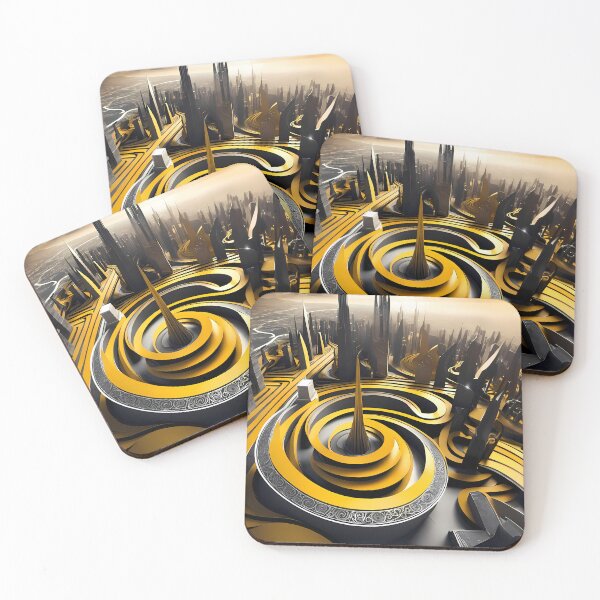 Item preview, Otherworldly Cityscape with swirls designed and sold by Vibranta Studio.