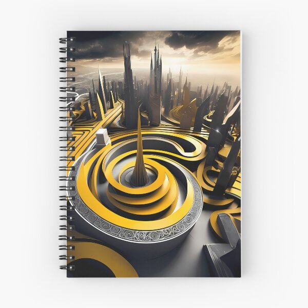 Item preview, Otherworldly Cityscape with swirls designed and sold by Vibranta Studio.