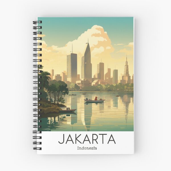 Artikelvorschau, Eine Vintage-Reiseillustration von Jakarta - Indonesien entworfen und verkauft von GoodOldVintage.