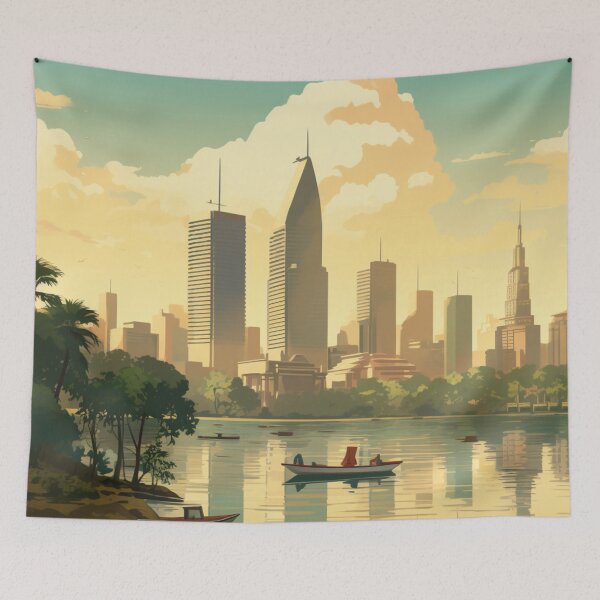 Item preview, A Vintage Travel Illustration of Jakarta - Indonesia designed and sold by GoodOldVintage.