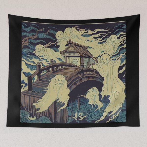 Item preview, Halloween - Haunted Bridge Woodcut 4 designed and sold by CrankyOldDude.