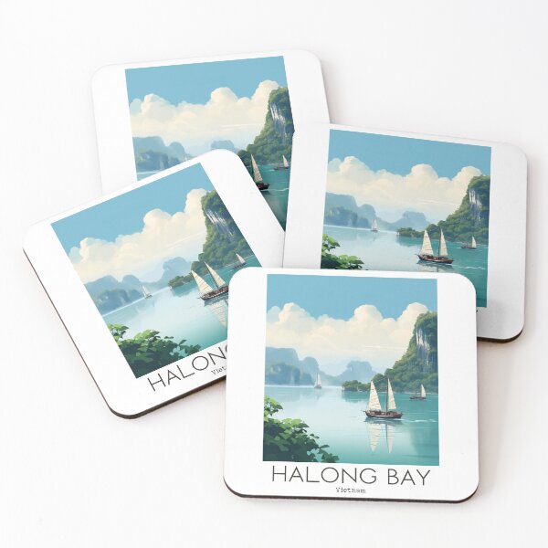 Item preview, A Vintage Travel Illustration of the Halong Bay - Vietnam designed and sold by GoodOldVintage.