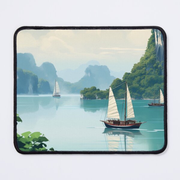 Item preview, A Vintage Travel Illustration of the Halong Bay - Vietnam designed and sold by GoodOldVintage.