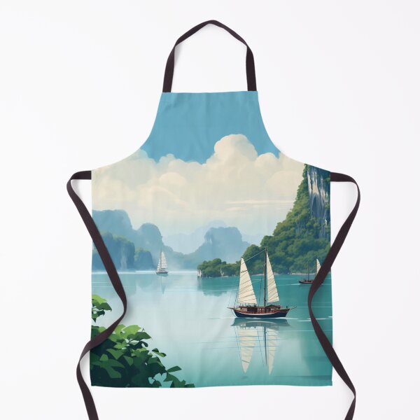 Item preview, A Vintage Travel Illustration of the Halong Bay - Vietnam designed and sold by GoodOldVintage.