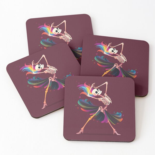 Item preview, Dancing Skeleton Rainbow Ballerina. Dead and Fabulous. designed and sold by lunaticbear.
