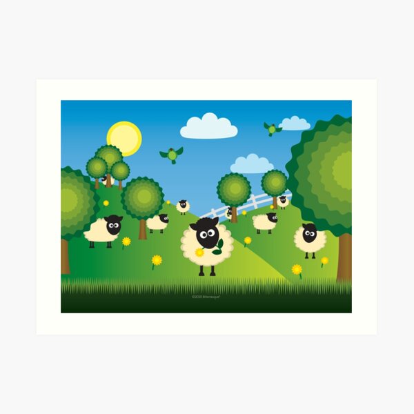 "Many Sheep Items Sheep and lambs High Definition farm animals" Art