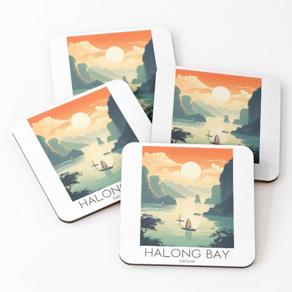 Item preview, A Vintage Travel Illustration of the Halong Bay - Vietnam designed and sold by GoodOldVintage.