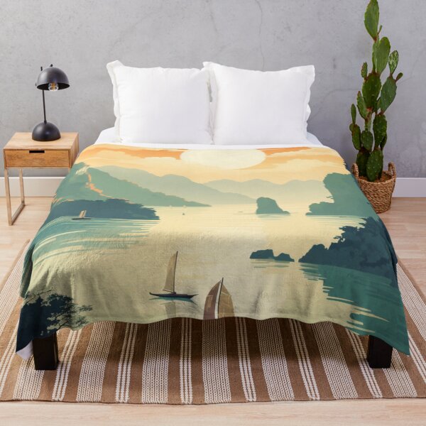 Item preview, A Vintage Travel Illustration of the Halong Bay - Vietnam designed and sold by GoodOldVintage.