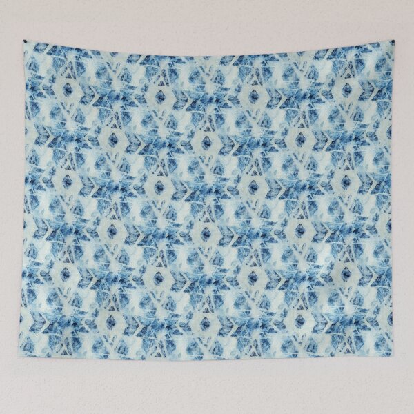 Item preview, Seamless tie-dye pattern of indigo color on white silk.  Shibori dyeing. designed and sold by lamarmarina.