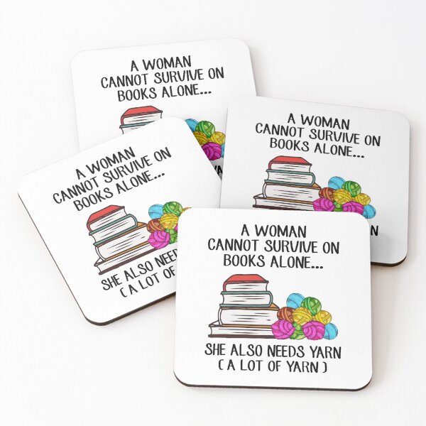 Item preview, A Woman Cannot Survive On Books Alone She Also Needs Yarn Fitted Scoop  designed and sold by miumaxgiftsa.