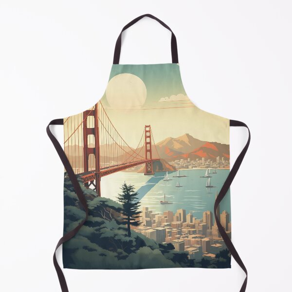 Aperçu de l'œuvre Golden Gate Bridge à San Francisco, affiche vintage, créée et vendue par emaga.