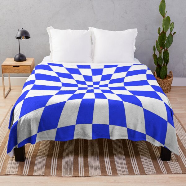 Item preview, White and Blue Checkered hypnotic Pattern designed and sold by Allomensiaa.