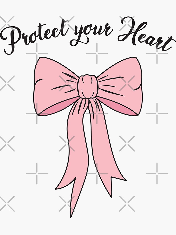 Protect Your Heart Cute Pink Bow Sticker for Sale by Designby Eve