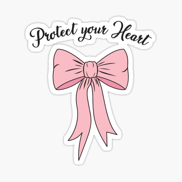 Kawaii Coquette Protect Your Heart Pink Bow Aesthetic Tshirt