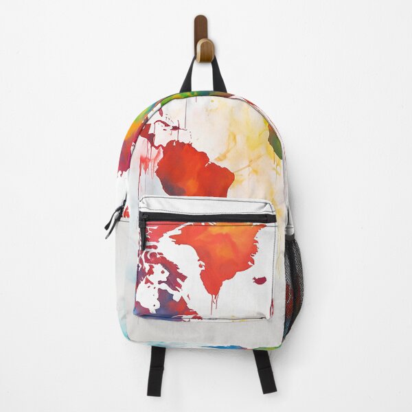 Item preview, Colorful world map painting designed and sold by WallWhimsyWorks.
