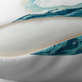 Alternate view of Ocean Wave Art Print Picture - Turquoise Sea Surf Beach Decor Throw Pillow