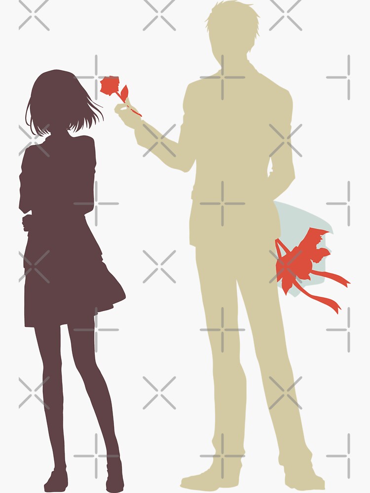 K10 Koikimo Its Too Sick to Call this Love Koi to Yobu ni wa Kimochi Warui  Anime Manga Characters Ryo Amakusa and Ichika Arima Cute Couple Silhouette  with Japanese Kanji x Animangapoi