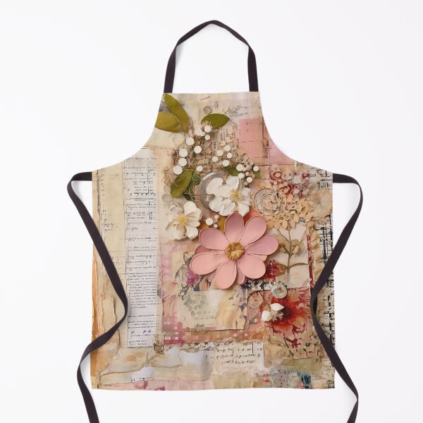 Item preview, A junk journal page featuring a collage of flowers designed and sold by WallWhimsyWorks.