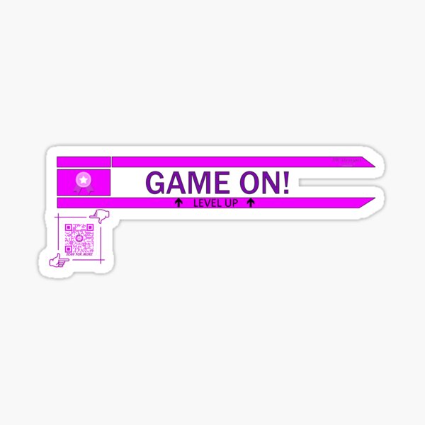 Game On! - Level UP Gaming Logo V1 (Green/White) Sticker for Sale