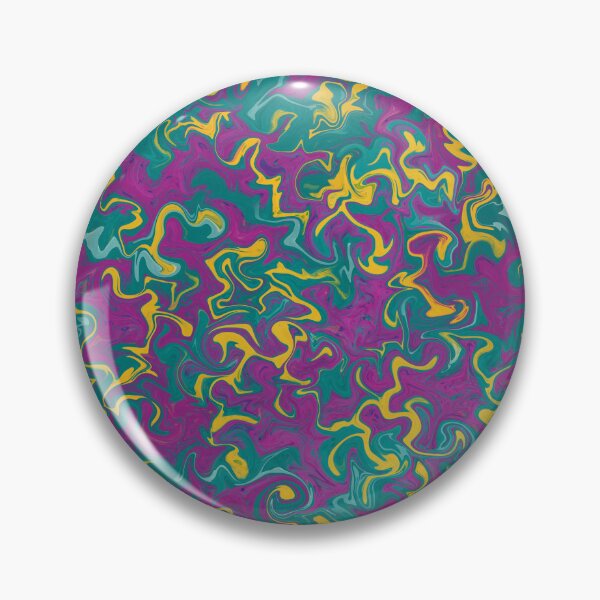 Item preview, Melted fuchsia and yellow colors on teal, abstract swirly pattern designed and sold by NadiaChevrel.