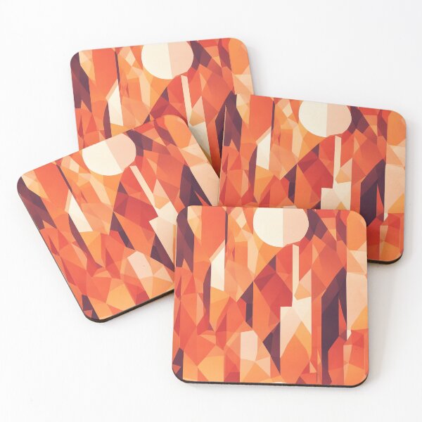 Item preview, Cityscape during sunset, geometric shapes warm hue designed and sold by CoolPixels.