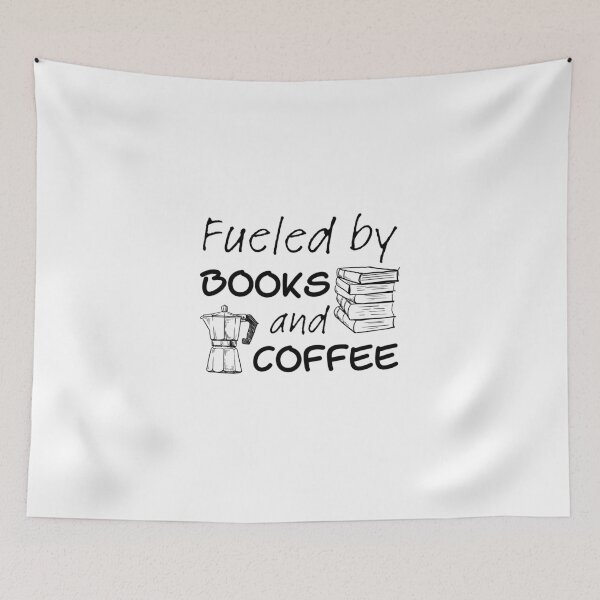 Item preview, Fueled by books and coffee - for Book Lovers designed and sold by NatureArtDecor.