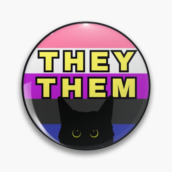 Item preview, Void Cat Genderfluid They/Them Pronouns designed and sold by Furia LGBTQ+ Accessories.