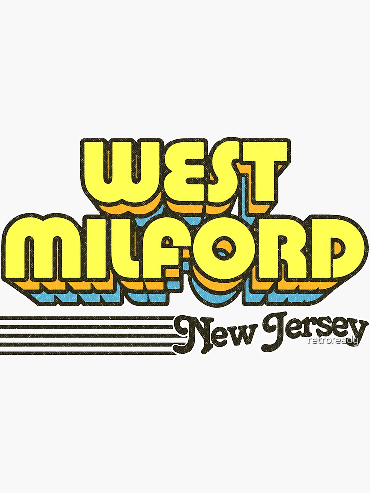 "West Milford, New Jersey Retro Stripes" Sticker by retroready