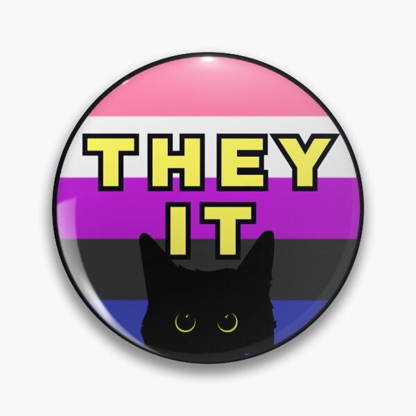 Item preview, Void Cat Genderfluid They/It Pronouns designed and sold by Furia LGBTQ+ Accessories.