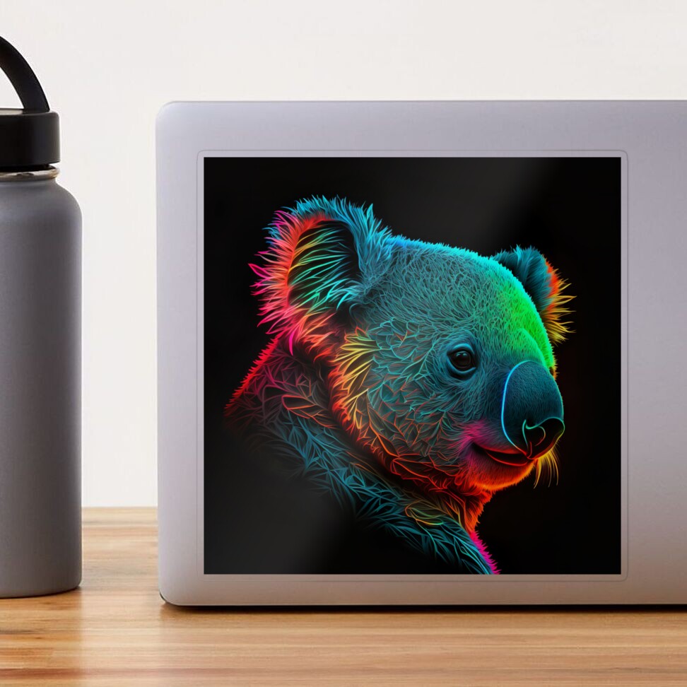 KOALA VAPORWAVE, modern art, neon colors' Sticker