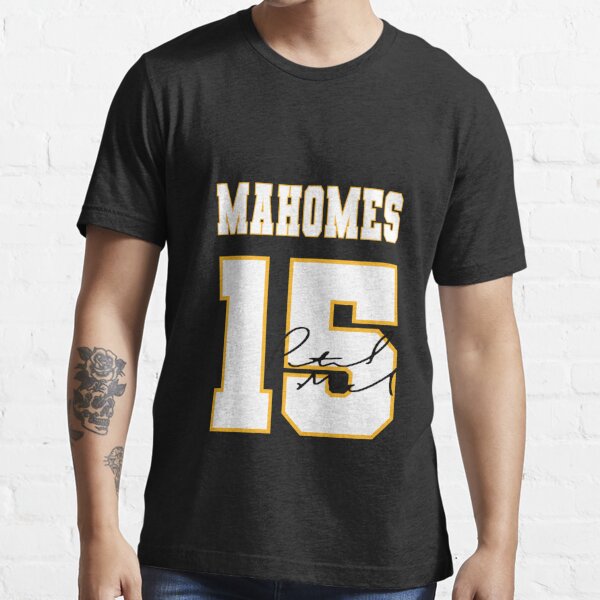 Mahomes #15 Printed Chiefs Men's Jersey T-shirt Gift White And Gold  All Sizes