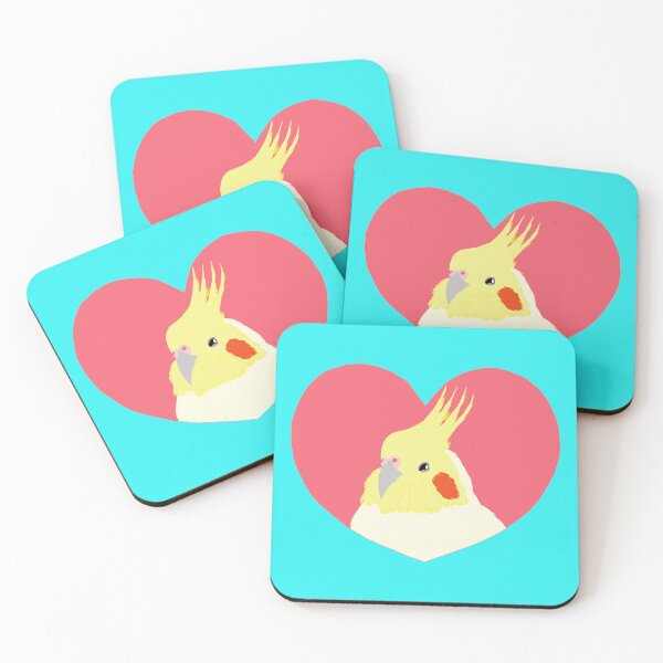 Item preview, Lutino Cockatiel in Heart designed and sold by TiffinByLK.