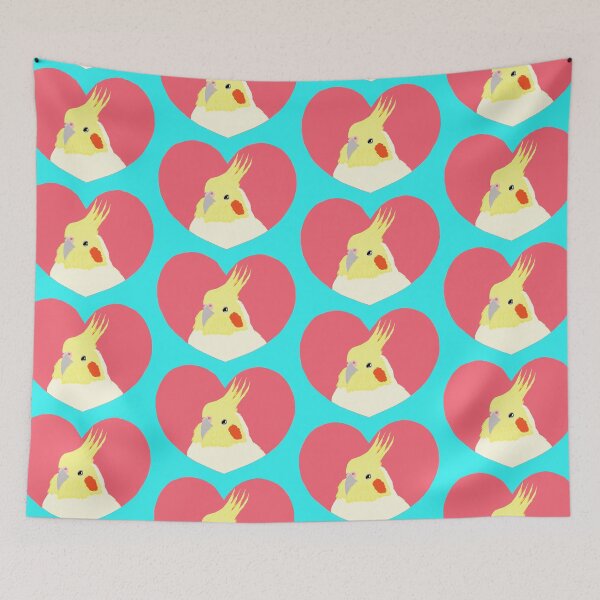 Item preview, Lutino Cockatiel in Heart designed and sold by TiffinByLK.