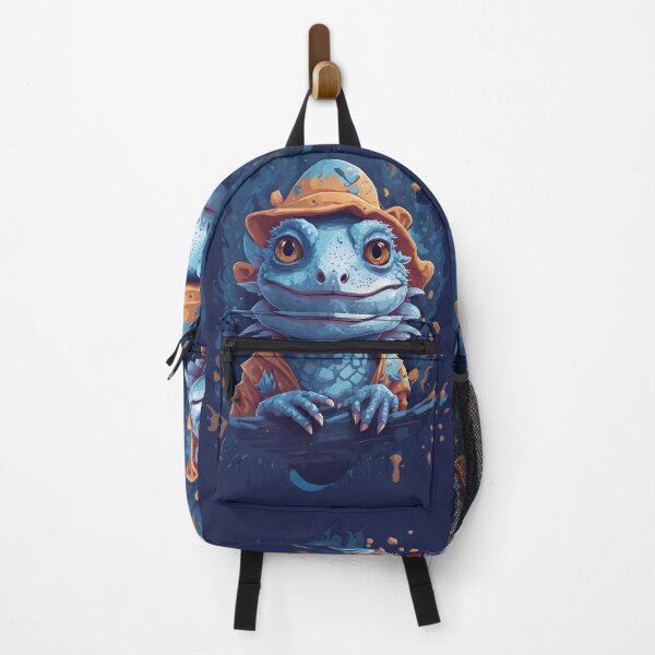 Item preview, Blue gecko dressed in a jacket with a drop of paint theme. designed and sold by Arius design.