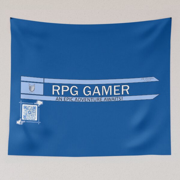 Item preview, RPG Gamer - An Epic Adventure Awaits! Gaming Logo V2 (Blue/White) designed and sold by Visual Resolutions.