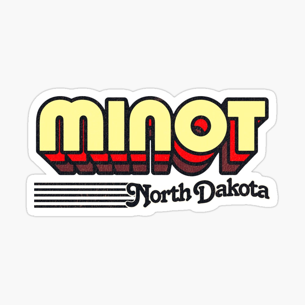 Minot, North Dakota | Retro Stripes Sticker