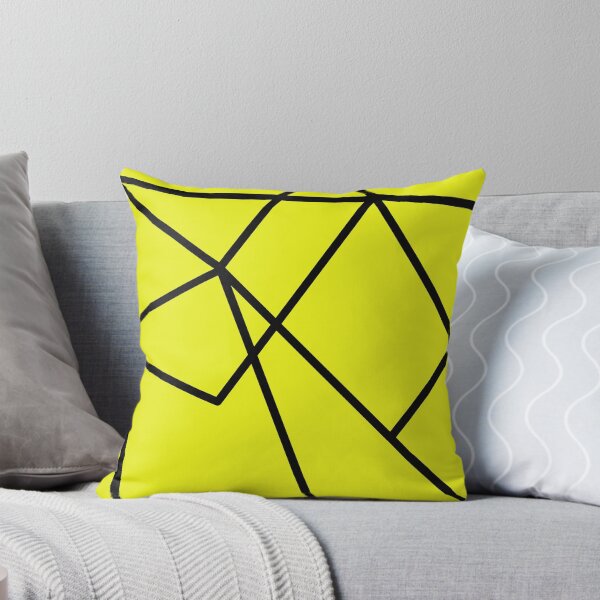 Item preview, Geometric Diagonal Triangular Lines Bright Yellow designed and sold by awsomepatterns.